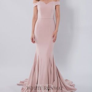 Jadore dusty pink off shoulder gown